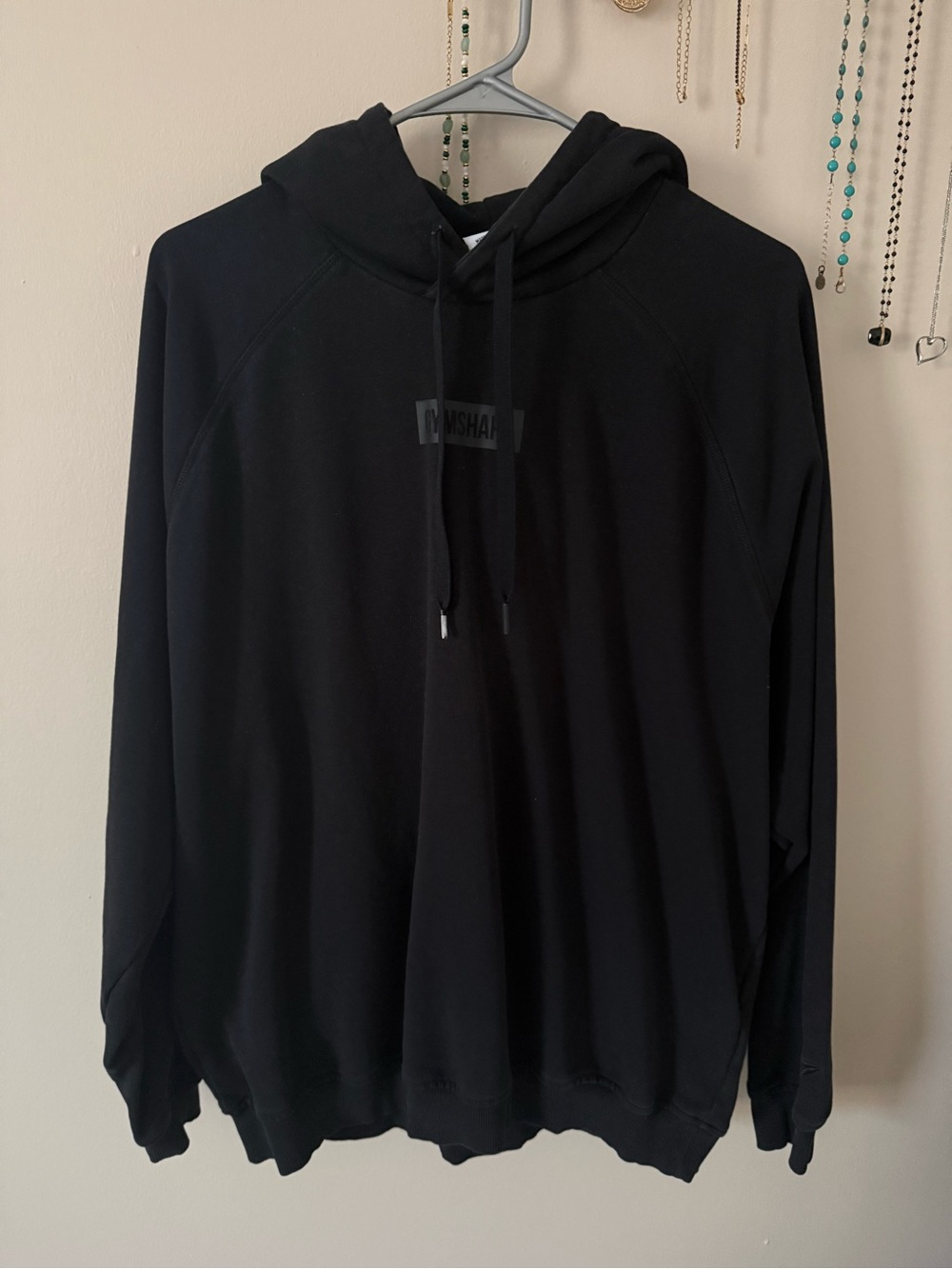 Gymshark Black Pullover Hoodie with Subtle Logo